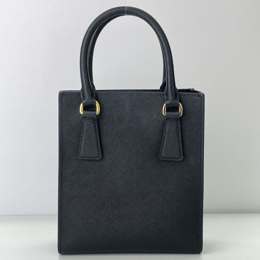 Prada Leather Bag Saffiano Shoulder Tote Black - Picture 3 of 6